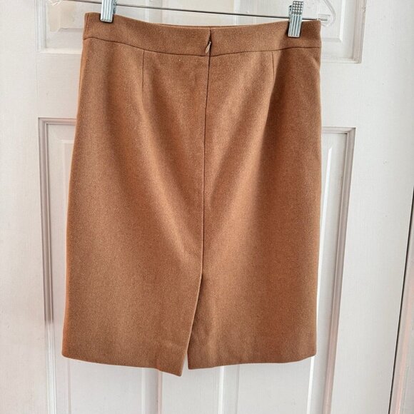 J. Crew Beige The Pencil Skirt 100% Wool Lined Straight Career Size 00 Career - Picture 3 of 8